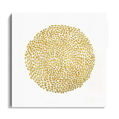 Radiant Gold Circle Abstract Oil Painting for Modern Home Decor