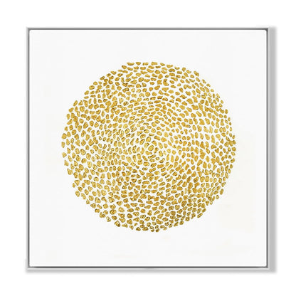 Radiant Gold Circle Abstract Oil Painting for Modern Home Decor