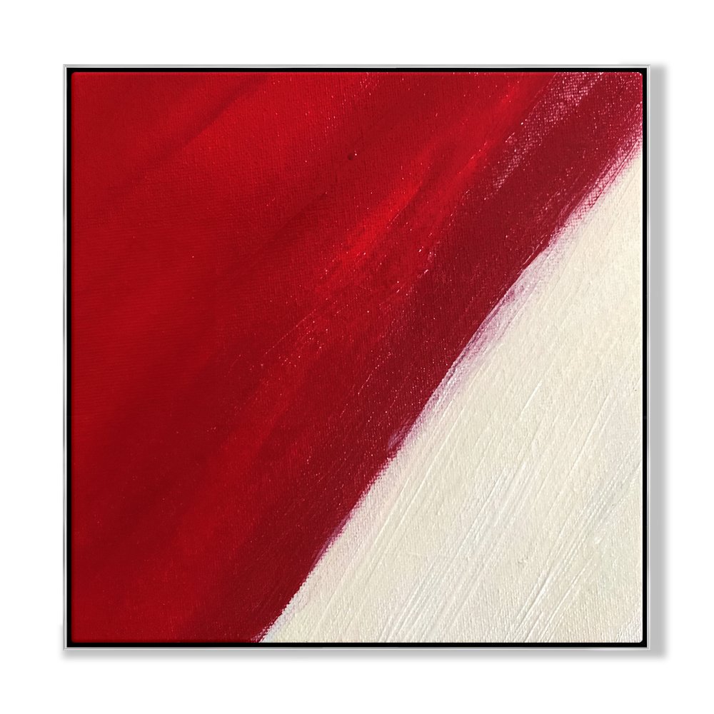 Vibrant Abstract Red Field Oil Painting for Modern Home Decor