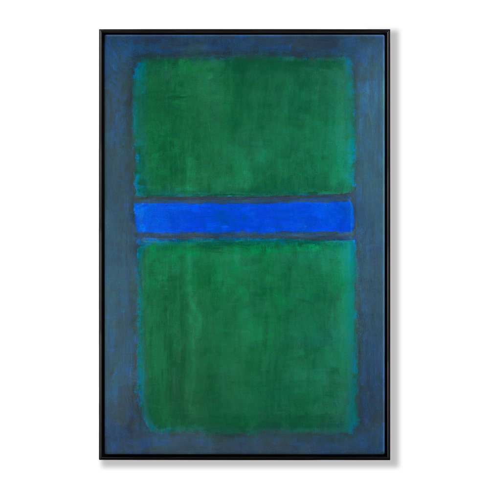 Abstract Green and Blue Oil Painting for Modern Home Decor