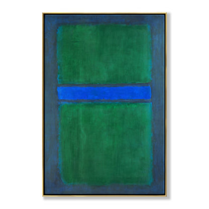 Abstract Green and Blue Oil Painting for Modern Home Decor