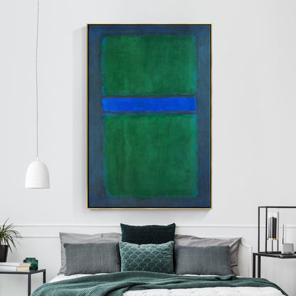 Abstract Green and Blue Oil Painting for Modern Home Decor