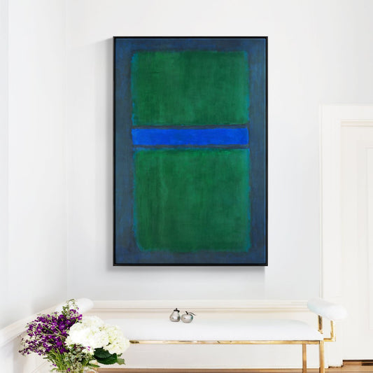 Abstract Green and Blue Oil Painting for Modern Home Decor