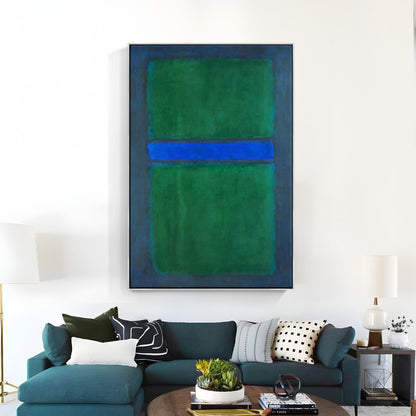 Abstract Green and Blue Oil Painting for Modern Home Decor