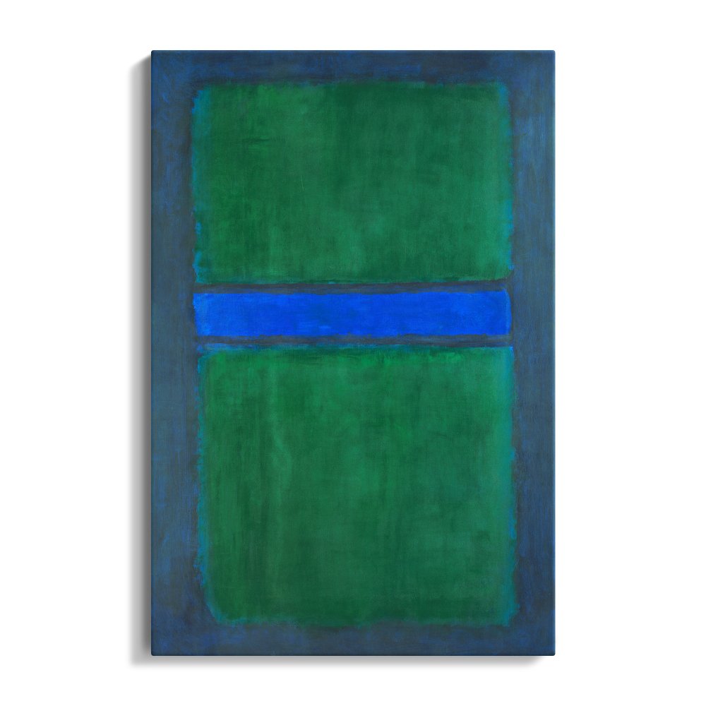 Abstract Green and Blue Oil Painting for Modern Home Decor