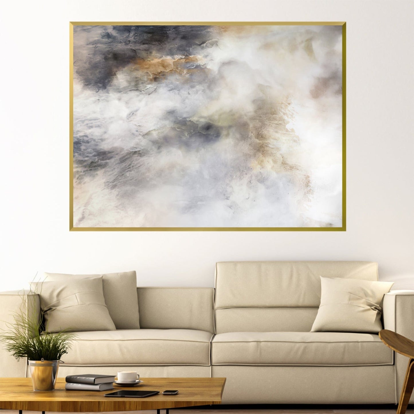 Abstract Landscape Oil Painting for Sophisticated Home Decor and Modern Interiors