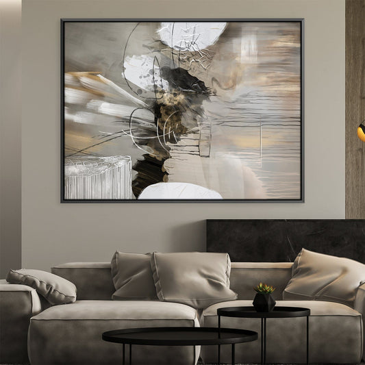 Sophisticated Abstract Oil Painting in Neutral Tones for Modern Décor