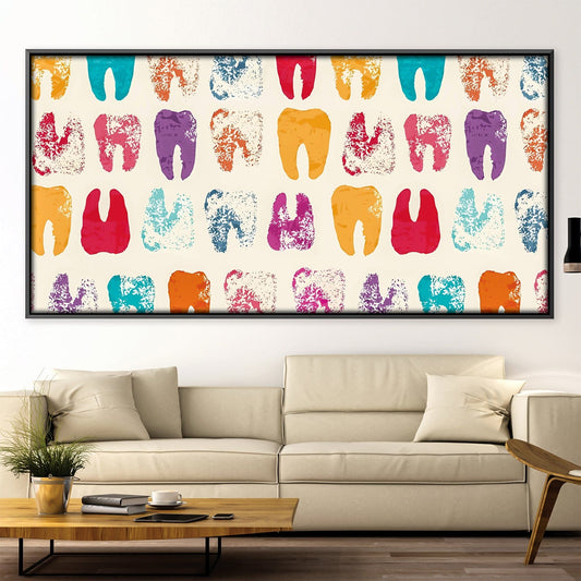 Colorful Toothprints Abstract Oil Painting for Unique Home D√©cor