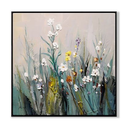 Vibrant Spring Blossoms: Colorful Floral Oil Painting for Home Décor
