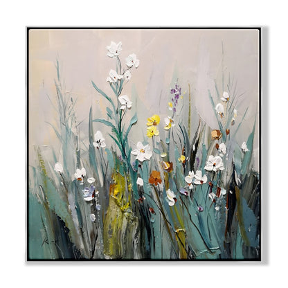 Vibrant Spring Blossoms: Colorful Floral Oil Painting for Home Décor