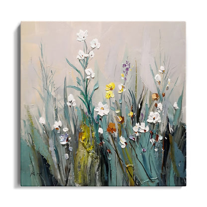 Vibrant Spring Blossoms: Colorful Floral Oil Painting for Home Décor