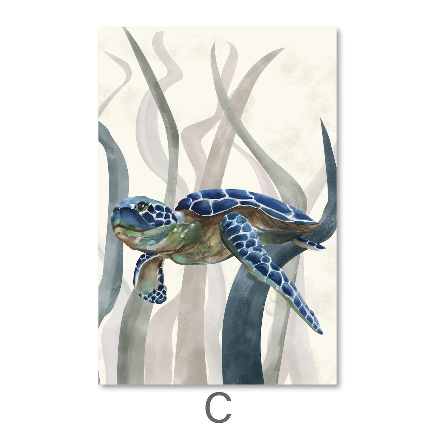 Serene Sea Turtles Oil Painting for Coastal Home Decor