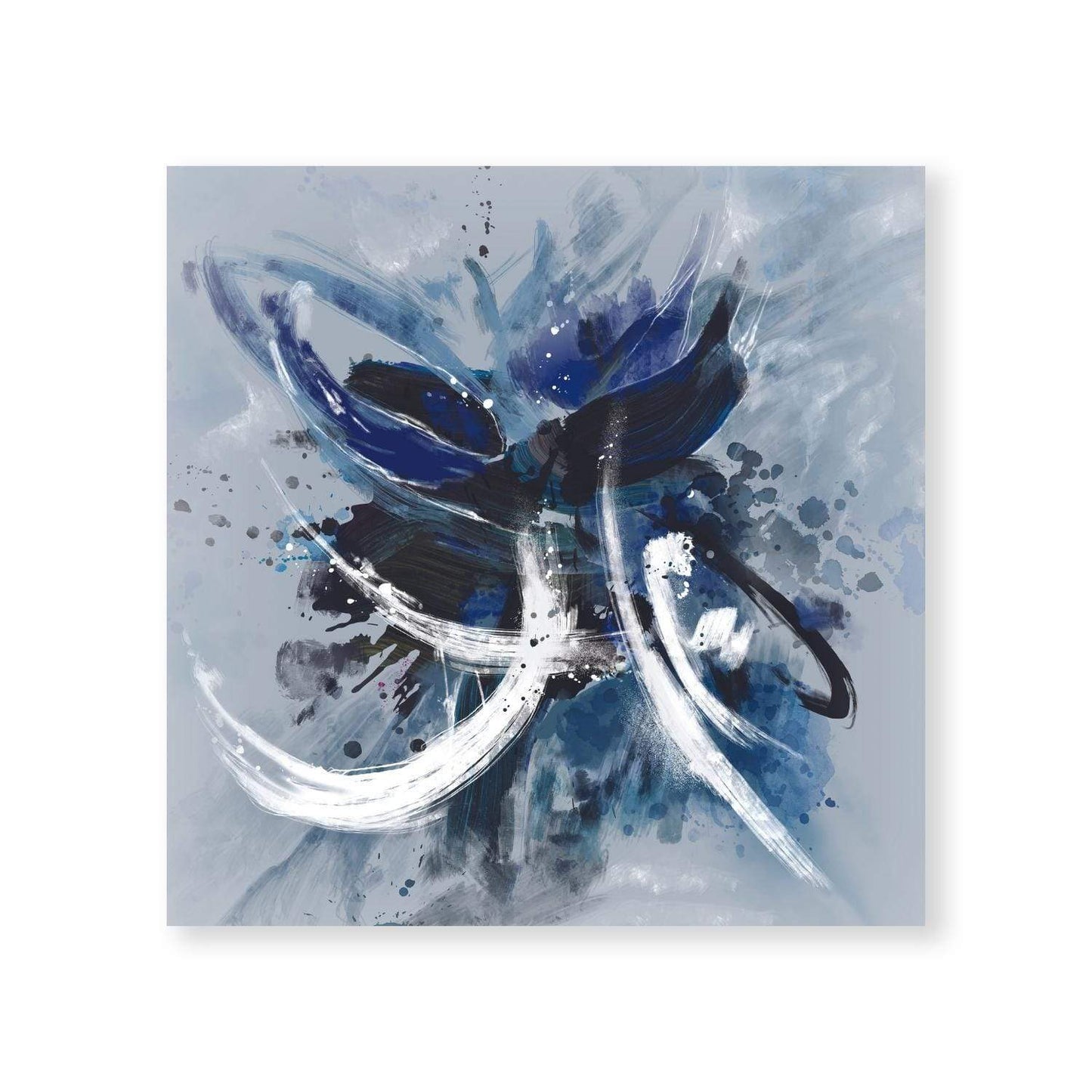 Serene Abstract Blue and White Oil Painting for Modern Home Décor