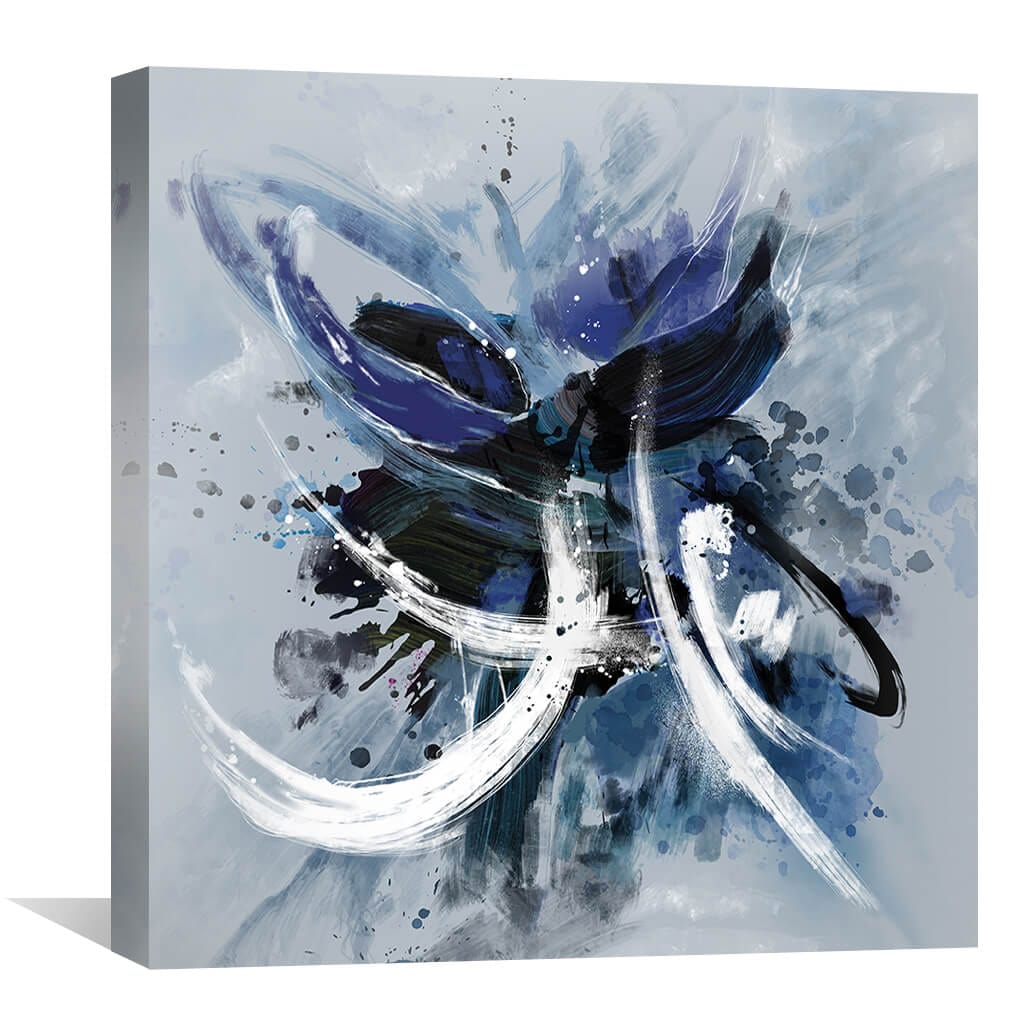 Serene Abstract Blue and White Oil Painting for Modern Home Décor