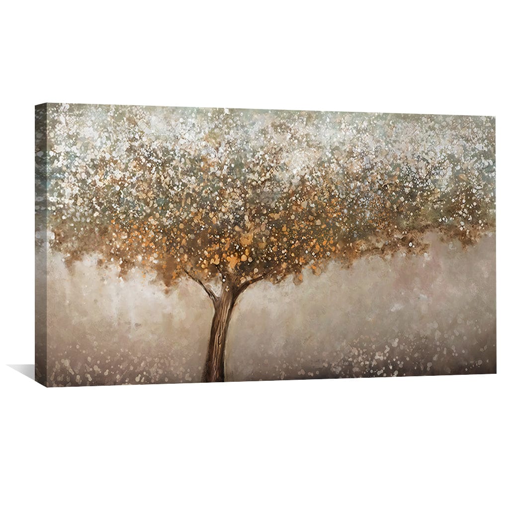 Abstract Golden Tree Oil Painting for Modern Home Décor