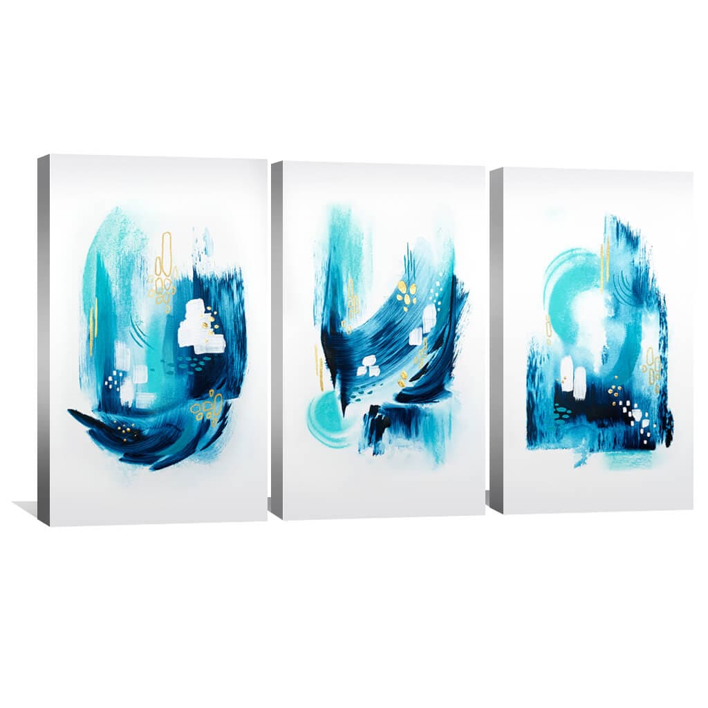 Vibrant Abstract Ocean Waves Oil Painting for Modern Home Decor