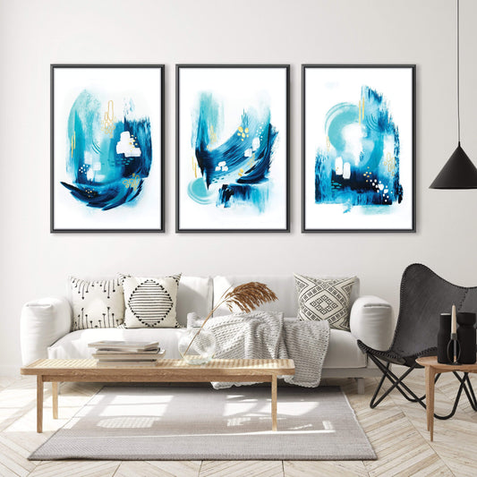 Vibrant Abstract Ocean Waves Oil Painting for Modern Home Decor