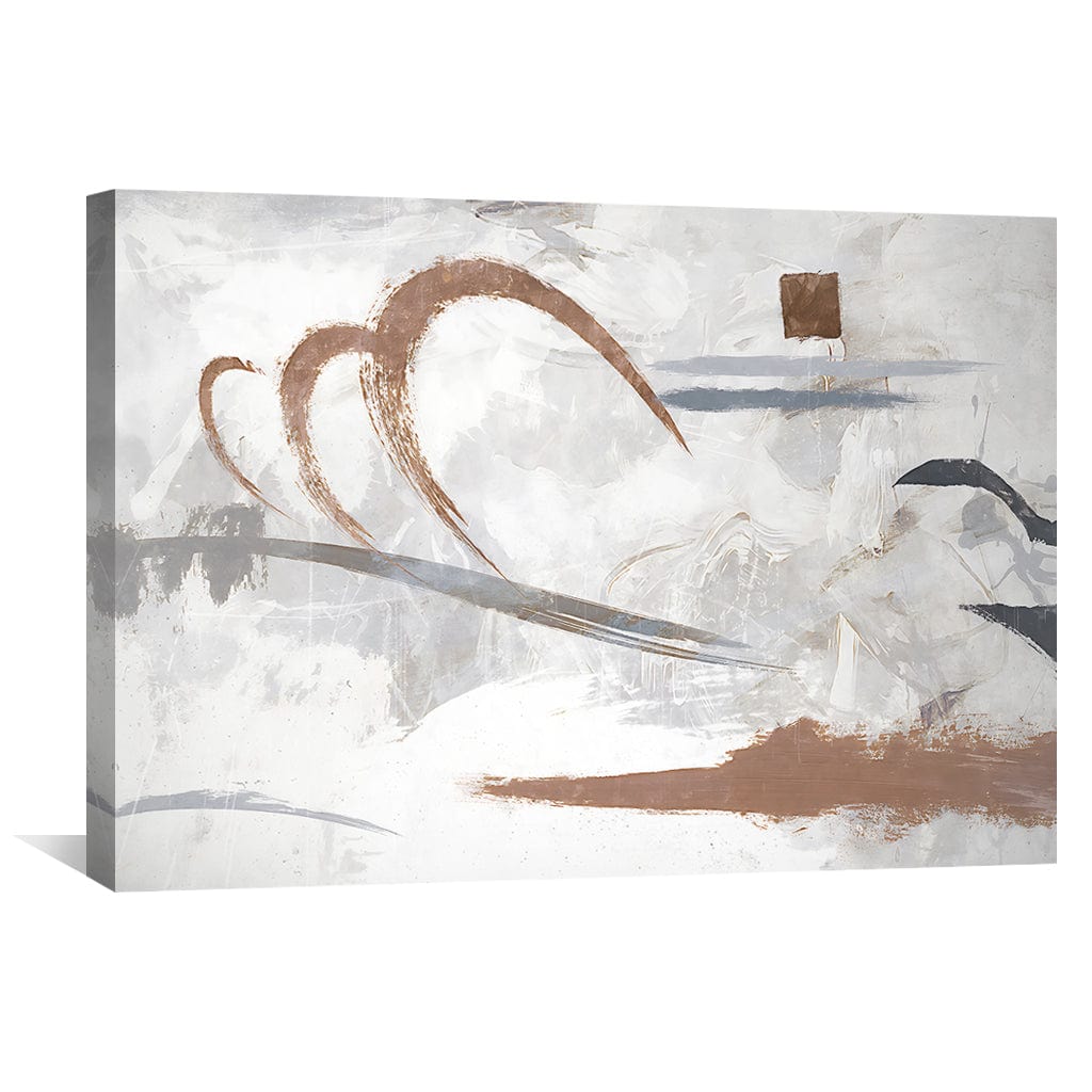 Abstract Modern Oil Painting with Earthy Tones and Dynamic Brush Strokes