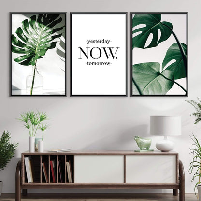 Tropical Monstera Leaf Oil Painting for Modern Home Decor