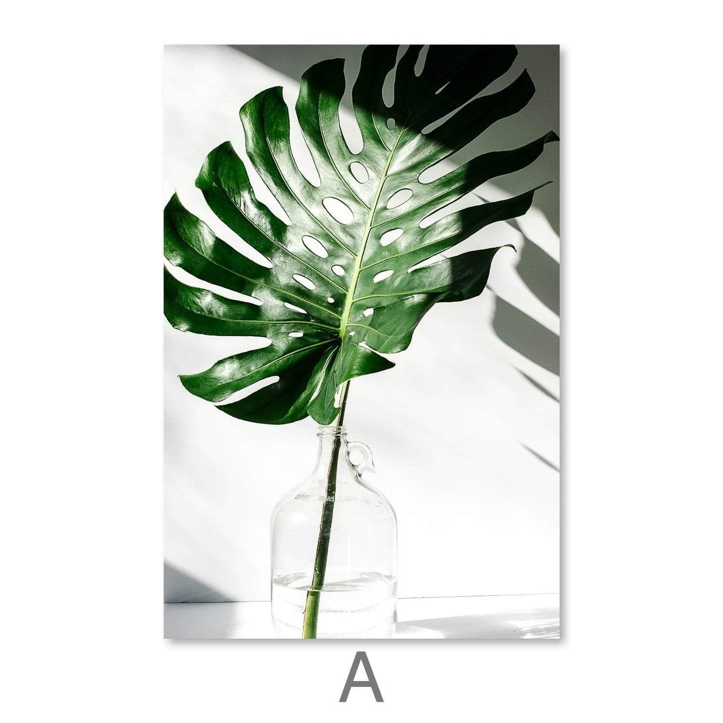 Tropical Monstera Leaf Oil Painting for Modern Home Decor