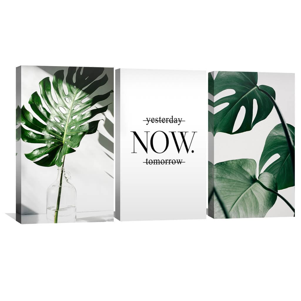 Tropical Monstera Leaf Oil Painting for Modern Home Decor