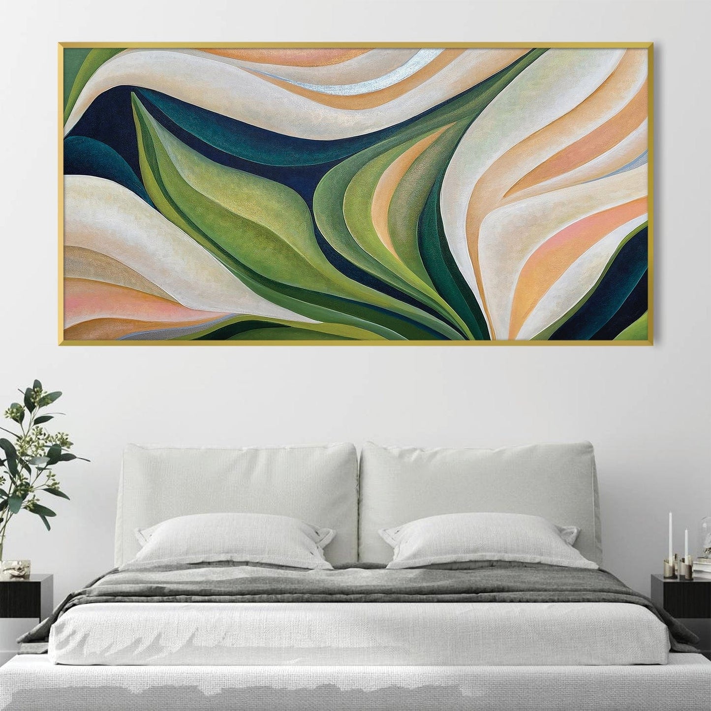 Vibrant Tropical Leaf Oil Painting for Modern Home Décor