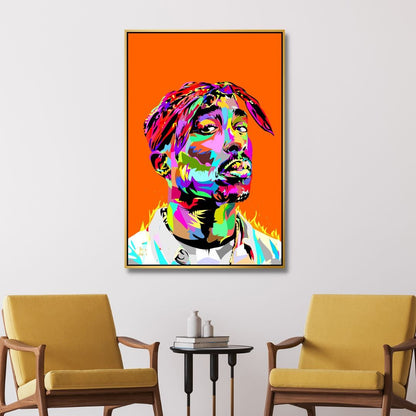 Vibrant Tupac Shakur Pop Art Canvas Painting for Modern Home Decor