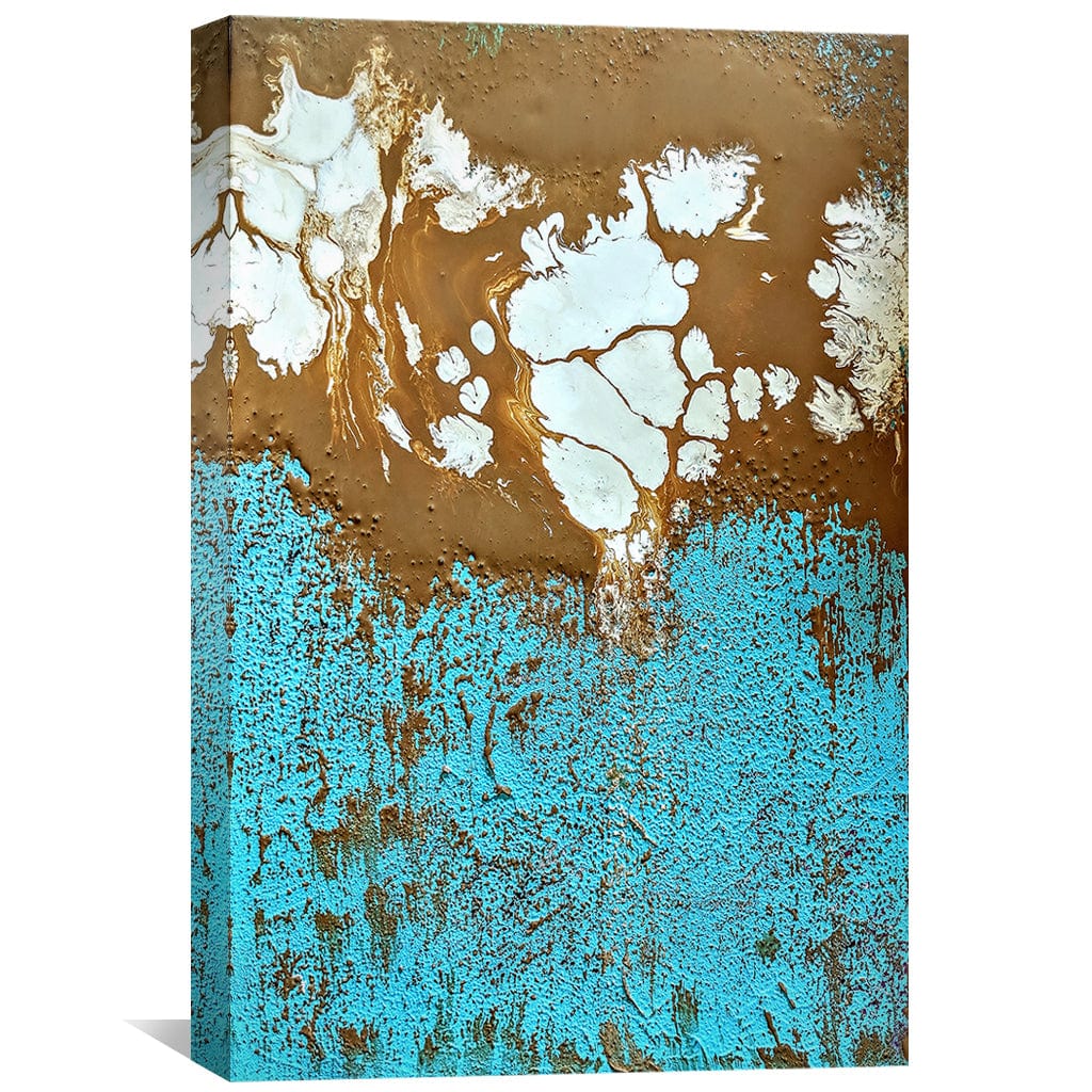 Stunning Turquoise Shore Abstract Oil Painting for Elegant Home Decor