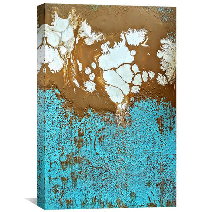 Stunning Turquoise Shore Abstract Oil Painting for Elegant Home Decor