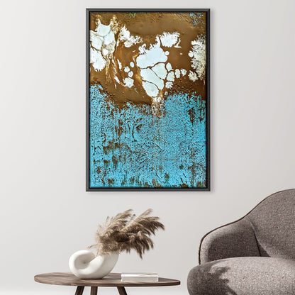 Stunning Turquoise Shore Abstract Oil Painting for Elegant Home Decor
