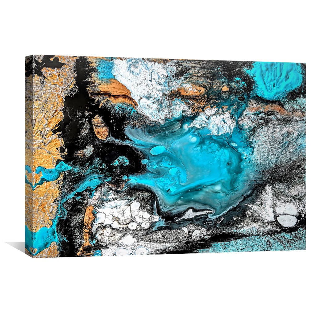 Turquoise Abstract Oil Painting for Modern Home Decor