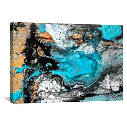 Turquoise Abstract Oil Painting for Modern Home Decor