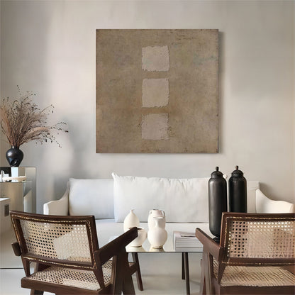 Minimalist Wabi-Sabi Oil Painting for Serene Home Decor and Unique Wall Art