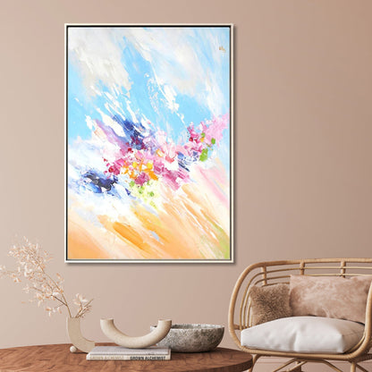 Vibrant Abstract Floral Oil Painting for Elegant Home Décor