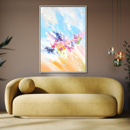 Vibrant Abstract Floral Oil Painting for Elegant Home Décor