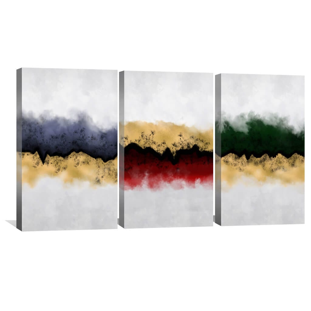 Abstract Landscape Harmony in Rich Colors - Modern Oil Painting for Home Décor