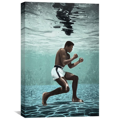 Dynamic Underwater Training Oil Painting for Fitness Enthusiasts