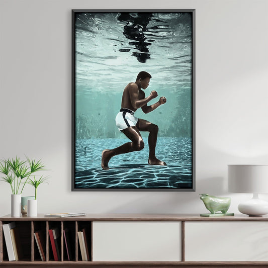 Dynamic Underwater Training Oil Painting for Fitness Enthusiasts