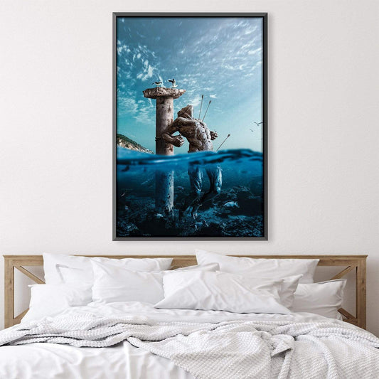 Stunning Underwater Sculpture Oil Painting for Unique Home Decor