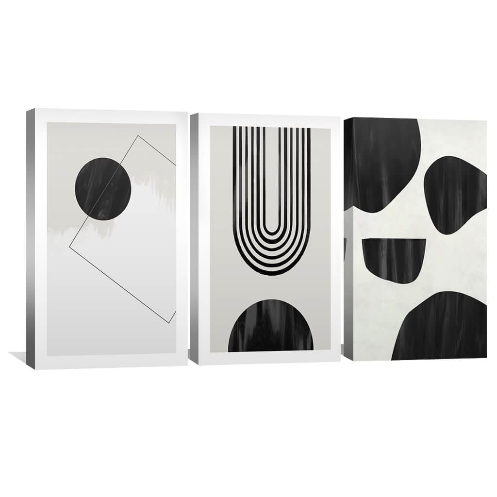 Modern Abstract Oil Painting with Geometric Designs for Contemporary Decor