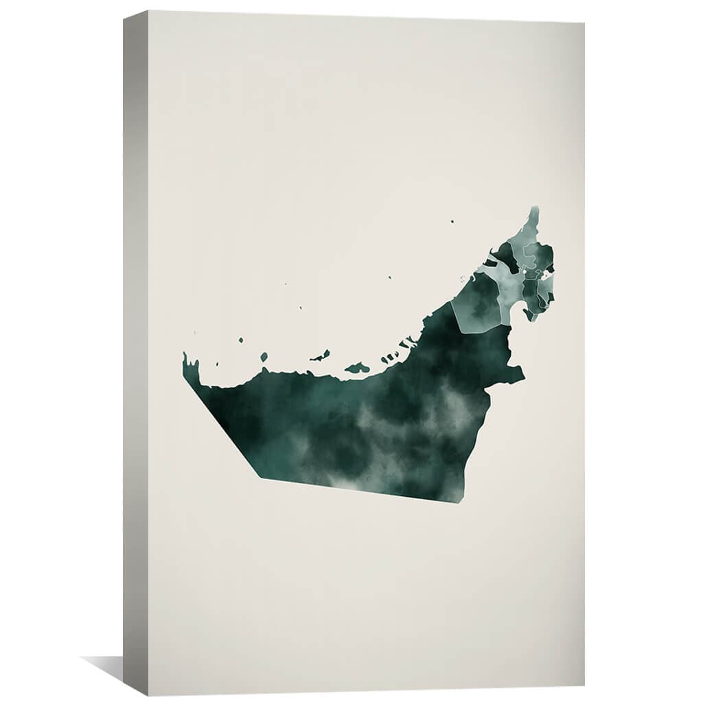 Stunning UAE Landscape in Elegant Watercolor Style for Contemporary Decor