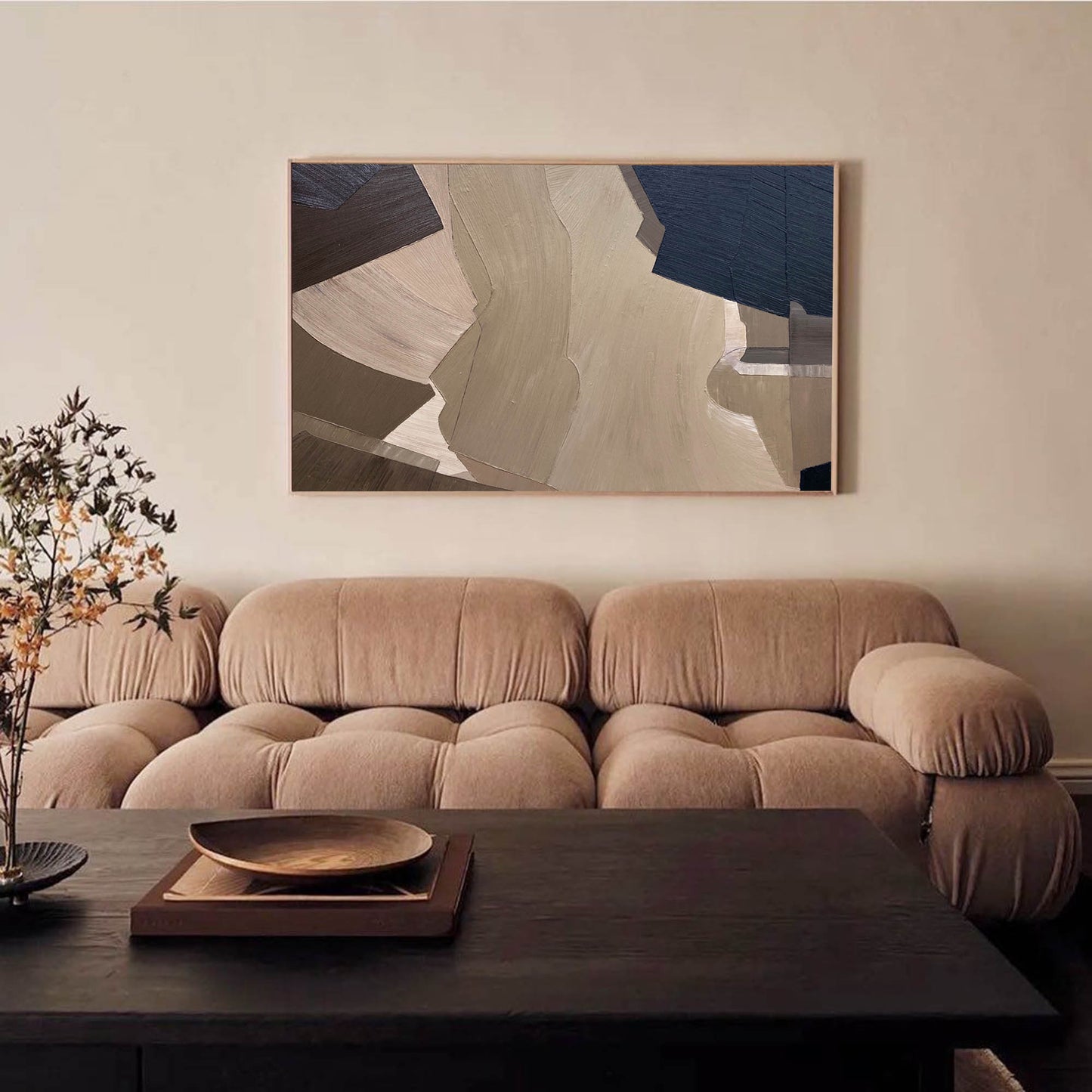 Elegant Minimalist Abstract Oil Painting for Modern Home Decor
