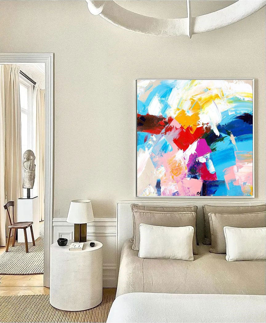 Vibrant Abstract Oil Painting for Modern Home Decor and Art Lovers