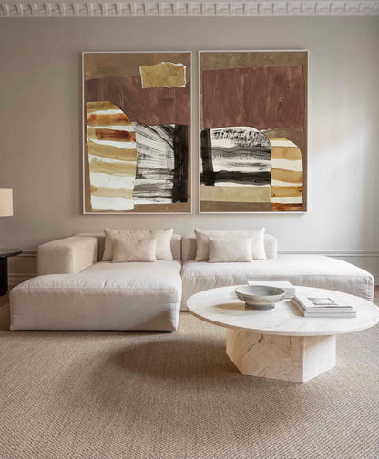 Elegant Minimalist Abstract Oil Painting for Modern Home Decor