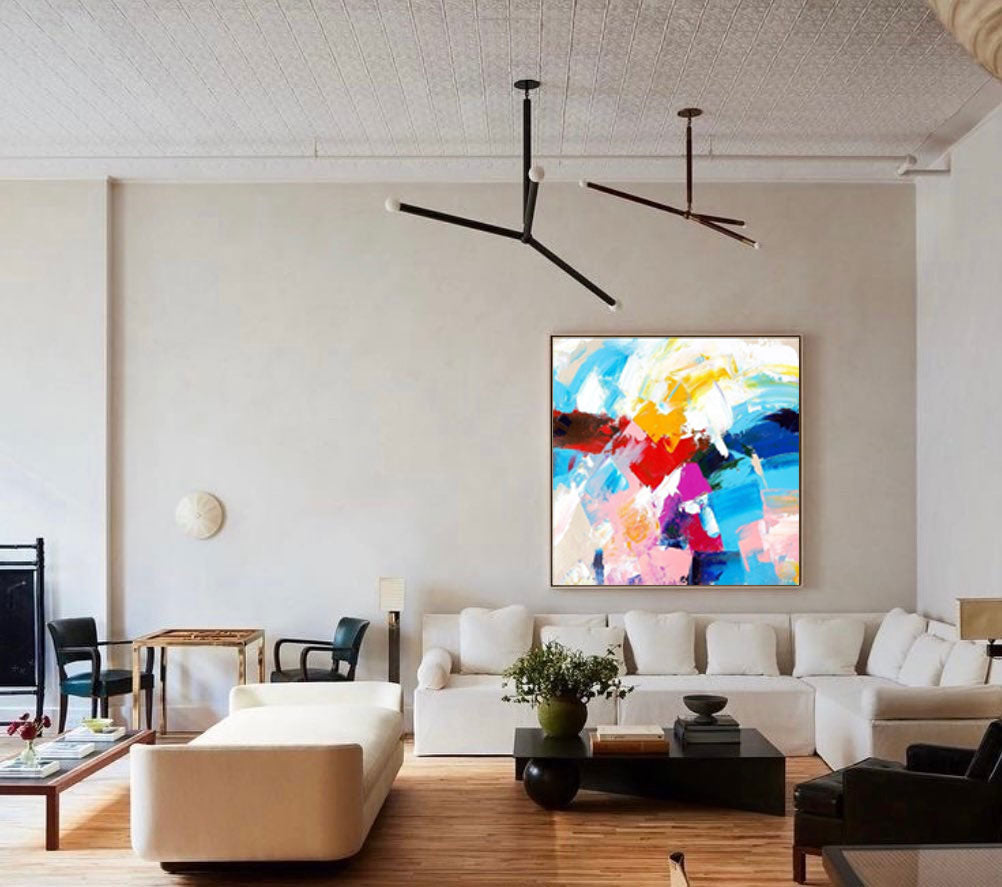 Vibrant Abstract Oil Painting for Modern Home Decor and Art Lovers