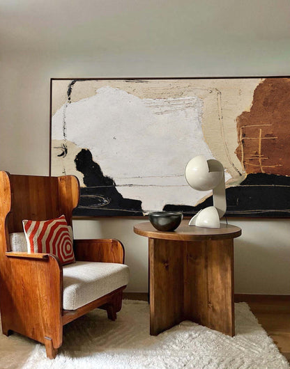 Contemporary Black and Brown Abstract Oil Painting for Modern Art Enthusiasts