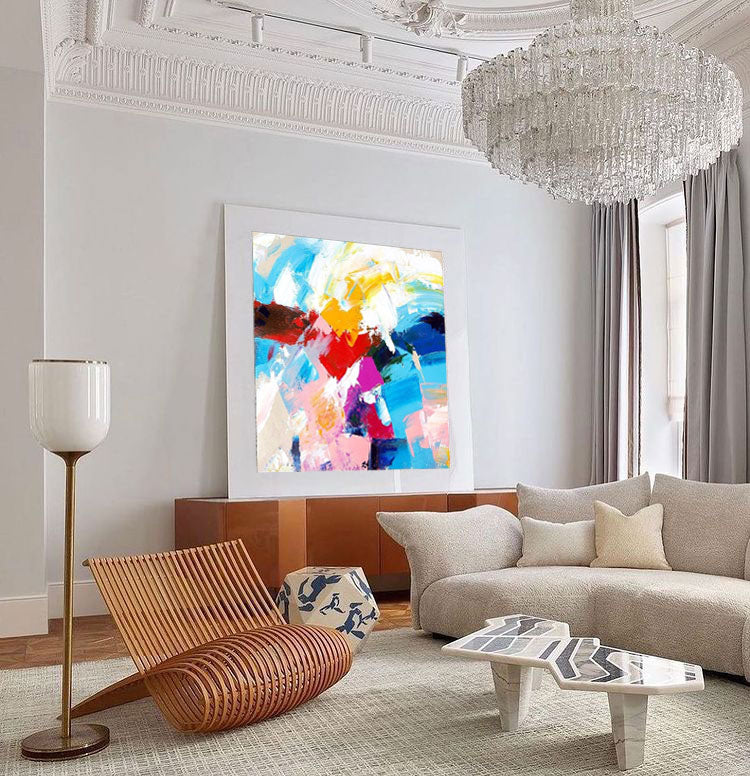 Vibrant Abstract Oil Painting for Modern Home Decor and Art Lovers