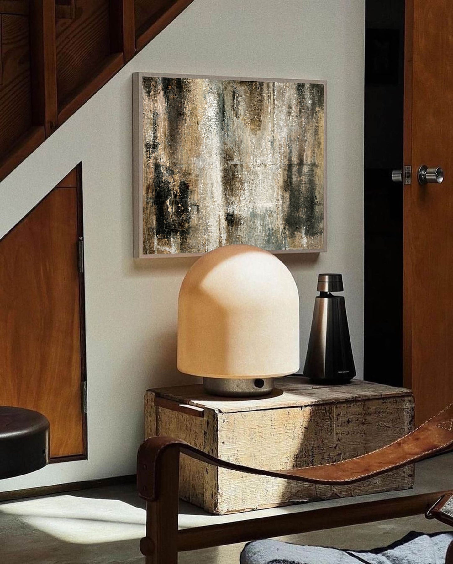 Elegant Minimalist Abstract Oil Painting for Modern Home Decor