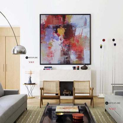 Vibrant Modern Abstract Oil Painting for Contemporary Home Decor