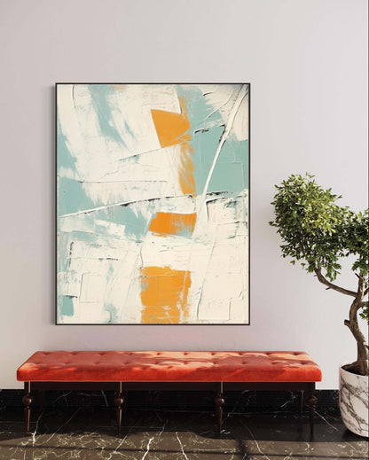 Abstract Minimalist Oil Painting for Modern Home Decor